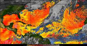 Météo tropicale : Air sec et densité de poussière dans l'air.