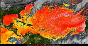 Météo tropicale : Air sec et densité de poussière dans l'air.