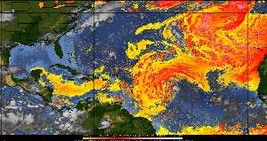Météo tropicale : Air sec et densité de poussière dans l'air.