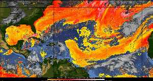 Météo tropicale : Air sec et densité de poussière dans l'air.