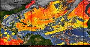 Météo tropicale : Air sec et densité de poussière dans l'air.