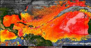 Météo tropicale : Air sec et densité de poussière dans l'air.