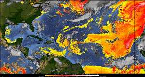 Météo tropicale : Air sec et densité de poussière dans l'air.