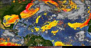 Météo tropicale : Air sec et densité de poussière dans l'air.