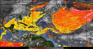 Météo tropicale : Air sec et densité de poussière dans l'air.