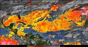 Météo tropicale : Air sec et densité de poussière dans l'air.