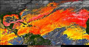 Météo tropicale : Air sec et densité de poussière dans l'air.