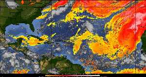 Météo tropicale : Air sec et densité de poussière dans l'air.