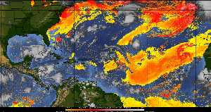 Météo tropicale : Air sec et densité de poussière dans l'air.