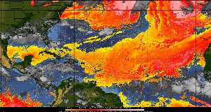 Météo tropicale : Air sec et densité de poussière dans l'air.