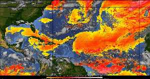 Météo tropicale : Air sec et densité de poussière dans l'air.