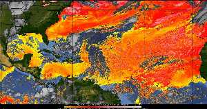 Météo tropicale : Air sec et densité de poussière dans l'air.