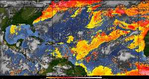 Météo tropicale : Air sec et densité de poussière dans l'air.