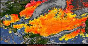 Météo tropicale : Air sec et densité de poussière dans l'air.
