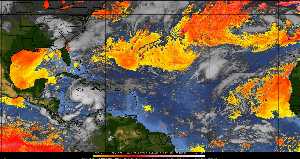 Météo tropicale : Air sec et densité de poussière dans l'air.