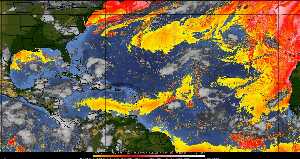 Météo tropicale : Air sec et densité de poussière dans l'air.