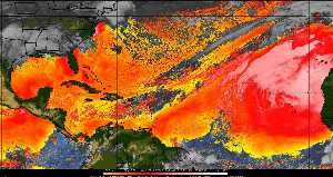 Météo tropicale : Air sec et densité de poussière dans l'air.