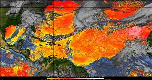Météo tropicale : Air sec et densité de poussière dans l'air.