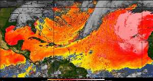 Météo tropicale : Air sec et densité de poussière dans l'air.