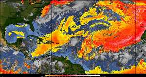 Météo tropicale : Air sec et densité de poussière dans l'air.