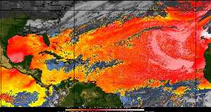 Météo tropicale : Air sec et densité de poussière dans l'air.