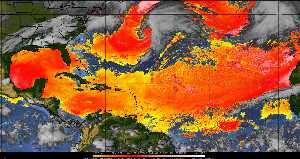 Météo tropicale : Air sec et densité de poussière dans l'air.