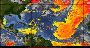 Météo tropicale : Air sec et densité de poussière dans l'air.