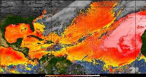 Météo tropicale : Air sec et densité de poussière dans l'air.