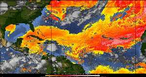 Météo tropicale : Air sec et densité de poussière dans l'air.
