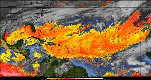 Météo tropicale : Air sec et densité de poussière dans l'air.