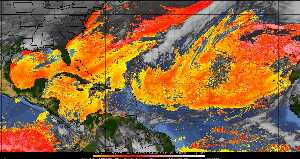Météo tropicale : Air sec et densité de poussière dans l'air.