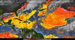Météo tropicale : Air sec et densité de poussière dans l'air.