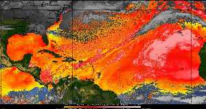 Météo tropicale : Air sec et densité de poussière dans l'air.