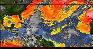 Météo tropicale : Air sec et densité de poussière dans l'air.