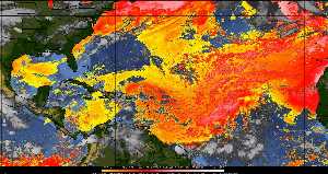 Météo tropicale : Air sec et densité de poussière dans l'air.
