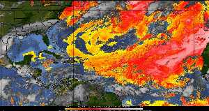 Météo tropicale : Air sec et densité de poussière dans l'air.
