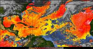 Météo tropicale : Air sec et densité de poussière dans l'air.