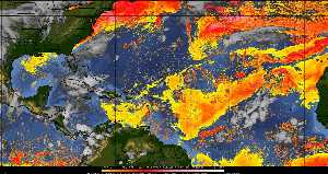 Météo tropicale : Air sec et densité de poussière dans l'air.