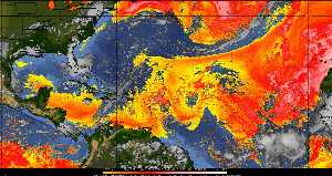 Météo tropicale : Air sec et densité de poussière dans l'air.