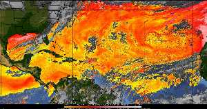 Météo tropicale : Air sec et densité de poussière dans l'air.