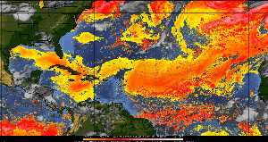 Météo tropicale : Air sec et densité de poussière dans l'air.
