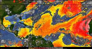 Météo tropicale : Air sec et densité de poussière dans l'air.
