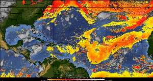 Météo tropicale : Air sec et densité de poussière dans l'air.