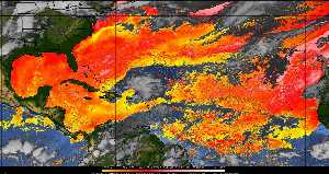 Météo tropicale : Air sec et densité de poussière dans l'air.
