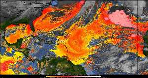 Météo tropicale : Air sec et densité de poussière dans l'air.