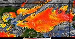 Météo tropicale : Air sec et densité de poussière dans l'air.