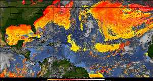 Météo tropicale : Air sec et densité de poussière dans l'air.