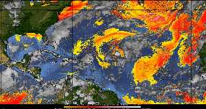 Météo tropicale : Air sec et densité de poussière dans l'air.