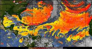 Météo tropicale : Air sec et densité de poussière dans l'air.