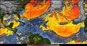 Météo tropicale : Air sec et densité de poussière dans l'air.